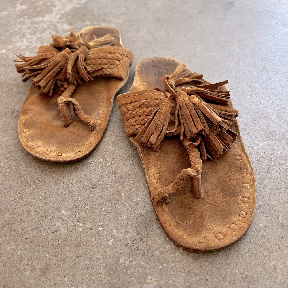 Figue Tassel Scaramouche Sandal Tan Suede 8